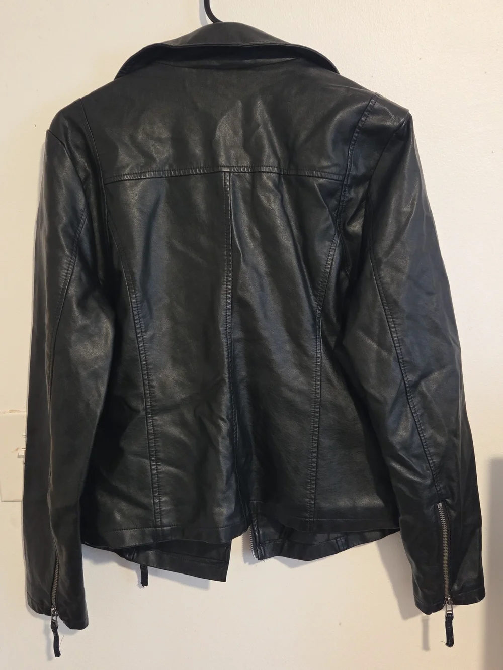 Max Studio Black Faux-Leather Moto Jacket